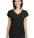6750VL Anvil - Ladies' Triblend V-Neck T-Shirt  in Black front view