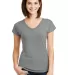 6750VL Anvil - Ladies' Triblend V-Neck T-Shirt  in Heather grey front view