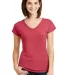6750VL Anvil - Ladies' Triblend V-Neck T-Shirt  in Heather red front view