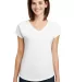 6750VL Anvil - Ladies' Triblend V-Neck T-Shirt  in White front view
