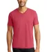 6752 Anvil  Triblend V-Neck T-Shirt in Heather red front view