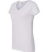 5V00L Gildan Heavy Cotton™ Ladies' V-Neck T-Shir WHITE side view