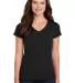 5V00L Gildan Heavy Cotton™ Ladies' V-Neck T-Shir in Black front view