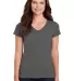 5V00L Gildan Heavy Cotton™ Ladies' V-Neck T-Shir in Charcoal front view