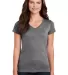 5V00L Gildan Heavy Cotton™ Ladies' V-Neck T-Shir in Graphite heather front view