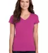 5V00L Gildan Heavy Cotton™ Ladies' V-Neck T-Shir in Heliconia front view