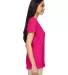 5V00L Gildan Heavy Cotton™ Ladies' V-Neck T-Shir in Heliconia side view