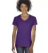 5V00L Gildan Heavy Cotton™ Ladies' V-Neck T-Shir in Purple front view