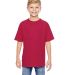 498Y Hanes Youth Perfect-T T-Shirt Deep Red front view