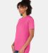 4980 Hanes 4.5 ounce Ring-Spun T-shirt Wow Pink Heather side view