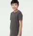 0235TC Tultex Youth Fine Jersey Tee in Heather charcoal side view