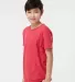 0235TC Tultex Youth Fine Jersey Tee in Heather red side view