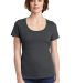 DM106L District Made® Ladies Perfect Weight® Sco Charcoal front view