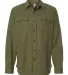 B8200 Burnside - Solid Long Sleeve Flannel Shirt  Army front view