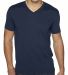 Next Level 6440 Premium Sueded V Neck T Shirts in Midnight navy front view