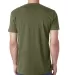 Next Level 6440 Premium Sueded V-Neck T-shirt in Military green back view