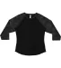 L3530 LAT - Ladies' Fine Jersey Three-Quarter Slee in Black/ storm cmo front view