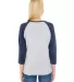 L3530 LAT - Ladies' Fine Jersey Three-Quarter Slee in Vn hthr/ vn navy back view
