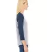 L3530 LAT - Ladies' Fine Jersey Three-Quarter Slee in Vn hthr/ vn navy side view