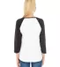 L3530 LAT - Ladies' Fine Jersey Three-Quarter Slee in White/ black back view
