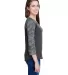 L3530 LAT - Ladies' Fine Jersey Three-Quarter Slee in Vn smke/ vn camo side view