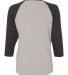 L3530 LAT - Ladies' Fine Jersey Three-Quarter Slee in Vintage heather/vintage smoke back view