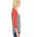 L3530 LAT - Ladies' Fine Jersey Three-Quarter Slee in Vin hth/ vn orng side view