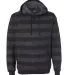 B8603 Burnside - Printed Striped Fleece Sweatshirt Black/ Charcoal front view