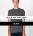4400 American Apparel Men's Baby Rib Fitted Tee Black front view
