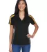 Extreme by Ash City 75119 Ladies Eperformance Stri BLK/ CMPS GOLD front view