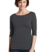 DM107L District Made® Ladies Perfect Weight® 3/4 Charcoal front view