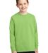 PC54YLS Port and Company Youth Long Sleeve Cotton  Lime front view