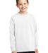 PC54YLS Port and Company Youth Long Sleeve Cotton  White front view