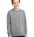 PC54YLS Port and Company Youth Long Sleeve Cotton  Athl Heather front view