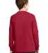 PC54YLS Port and Company Youth Long Sleeve Cotton  Red back view