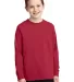 PC54YLS Port and Company Youth Long Sleeve Cotton  Red front view