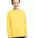 PC54YLS Port and Company Youth Long Sleeve Cotton  Yellow front view
