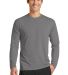 PC381LS Blended long sleeve performance tee shirt  Medium Grey front view