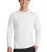 PC381LS Blended long sleeve performance tee shirt  White front view
