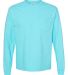 Comfort Colors Long Sleeve Pocket Tee 4410 Lagoon front view