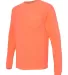 Comfort Colors Long Sleeve Pocket Tee 4410 Neon Red Orange side view