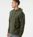 Independent Trading Co. SS4500 Midweight Hoodie in Army heather side view
