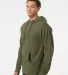 Independent Trading Co. SS4500 Midweight Hoodie in Army side view