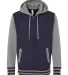 IND45UVZ Independent Trading Co. Unisex Varsity Fu Classic Navy/ Gunmetal Heather front view