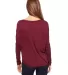 Bella 8852 Womens Long Sleeve Flowy T-Shirt With R in Maroon back view