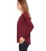 Bella 8852 Womens Long Sleeve Flowy T-Shirt With R MAROON side view