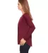 Bella 8852 Womens Long Sleeve Flowy T-Shirt With R in Maroon side view
