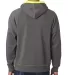 8883 J. America - Shadow Fleece Hooded Pullover Sw in Neon yellow back view