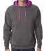 8883 J. America - Shadow Fleece Hooded Pullover Sw in Magenta front view