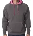 8883 J. America - Shadow Fleece Hooded Pullover Sw in Neon pink front view